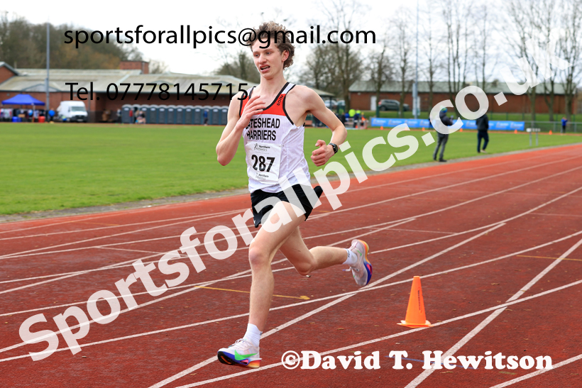 Mens Under-17s Young Athletes 5k, 2026 Northern Mens 12 and Womens 6 Stage Road Relays and Young Athletes 5k, Sheepmount Stadium, Carlisle. Photo: David T. Hewitson/Sports for All Pics